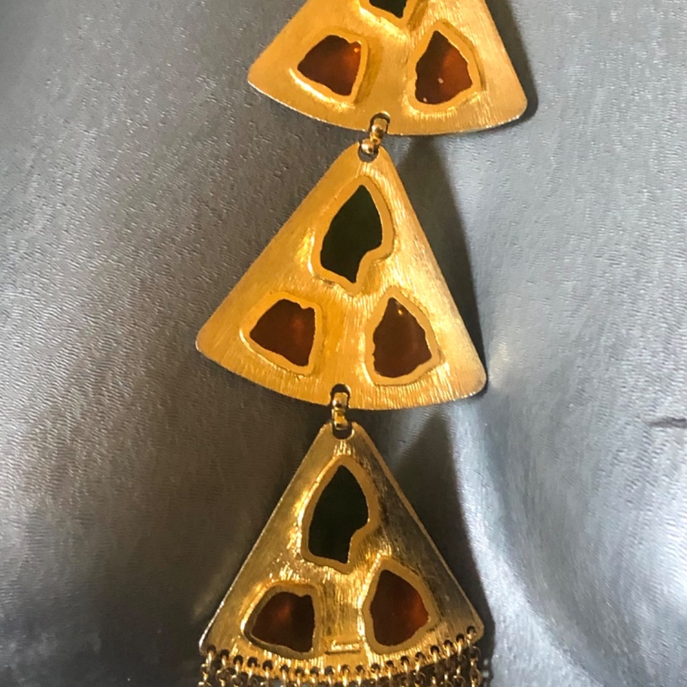 TRIFARI GOLD TONE GLASS CHAIN NECKLACE $650 - Picture 7 of 13